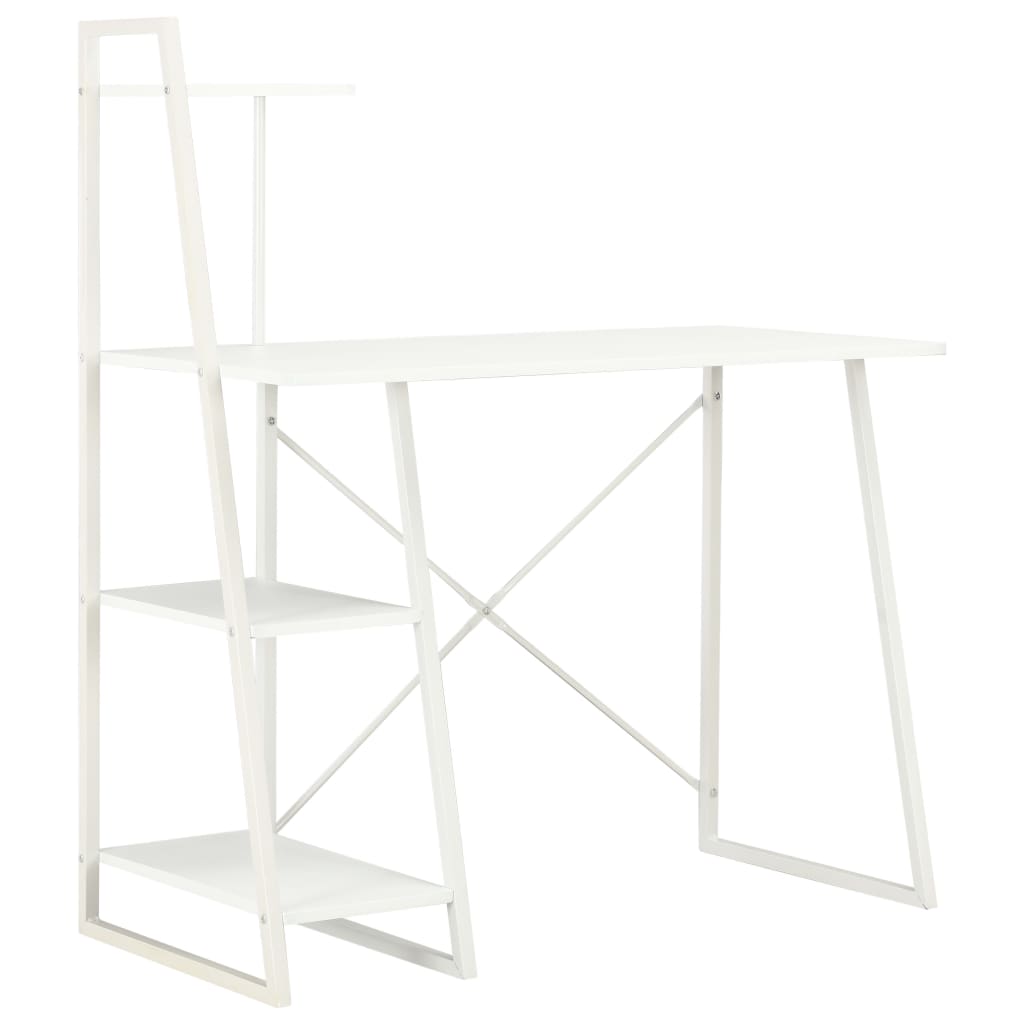 vidaXL Desk | White | Engineered wood, Powder-coated steel | Medium 1