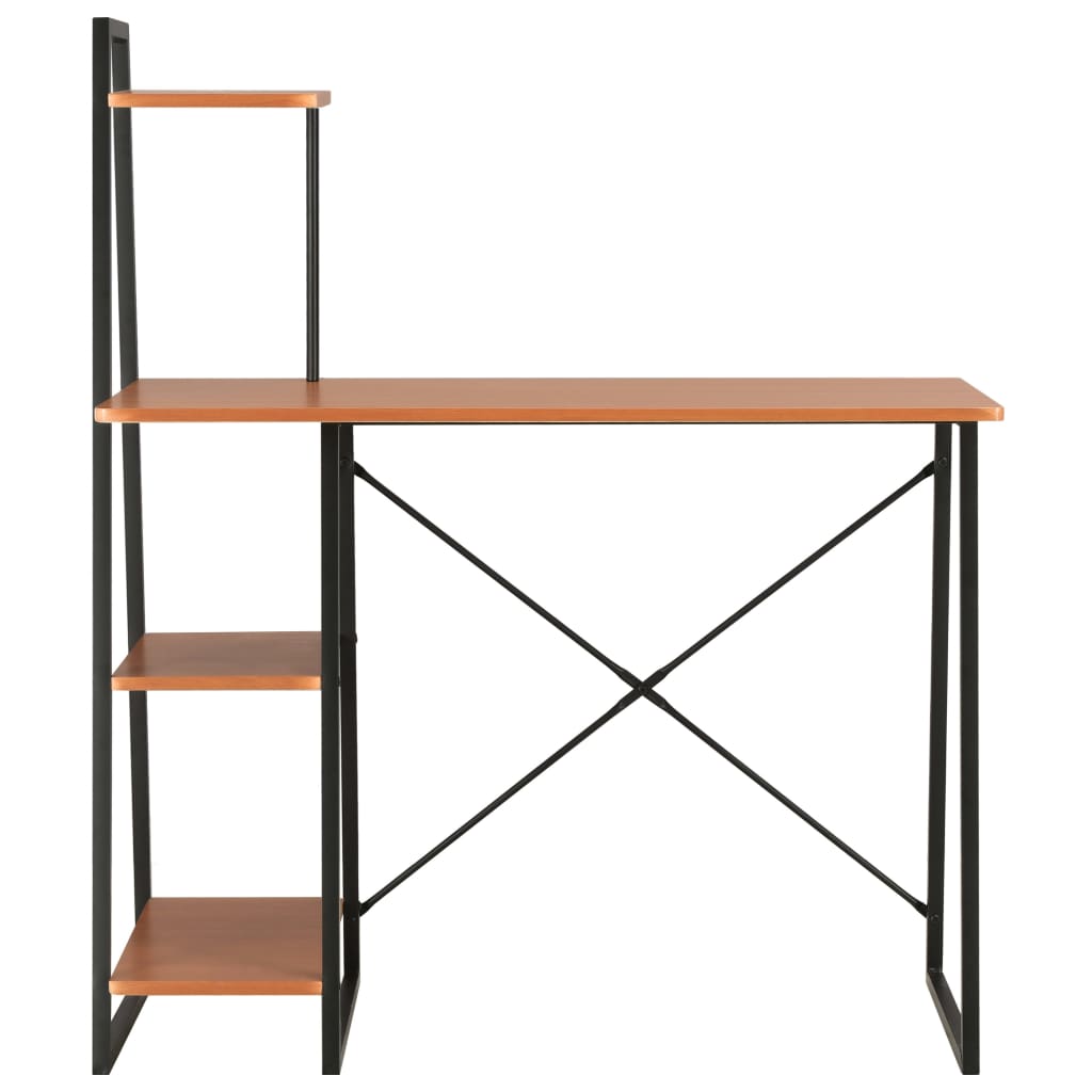 vidaXL Desk | Black and brown 2