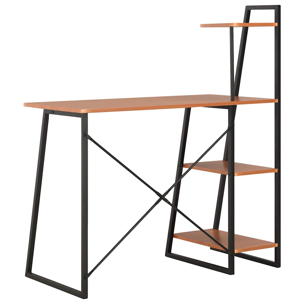 vidaXL Desk | Black and brown 4