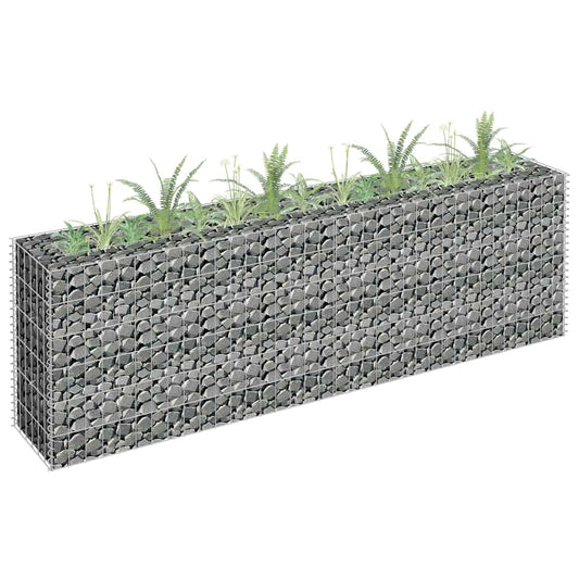 145634 vidaXL Gabion Raised Bed Galvanised Steel 180x30x60 cm 1