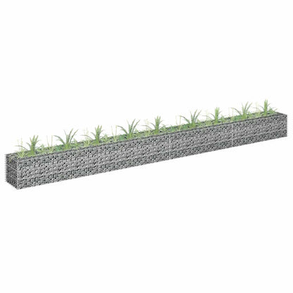 vidaXL Gabion Raised Bed Galvanised Steel 360x30x30 cm 1