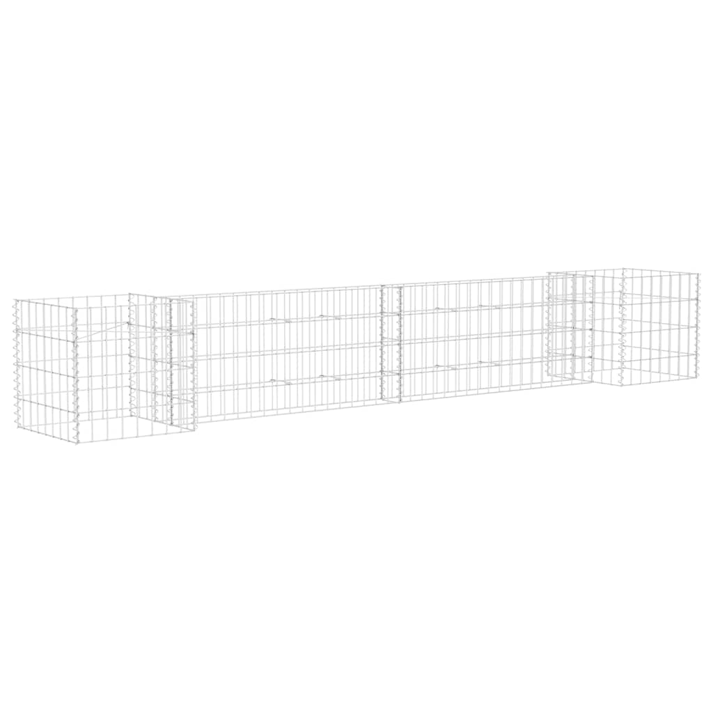 vidaXL Gabion Planter | Silver | Steel wire | 260x40x40 cm 2