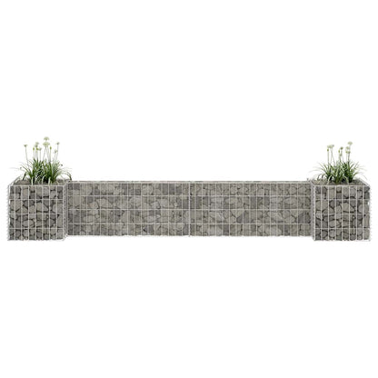 vidaXL Gabion Planter | Silver | Steel wire | 260x40x40 cm 1