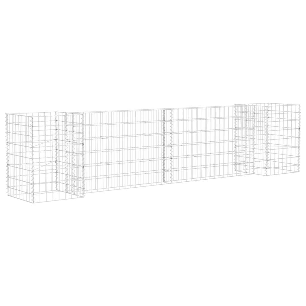 vidaXL Gabion Planter | Silver | Steel wire | 260x40x60 cm 2