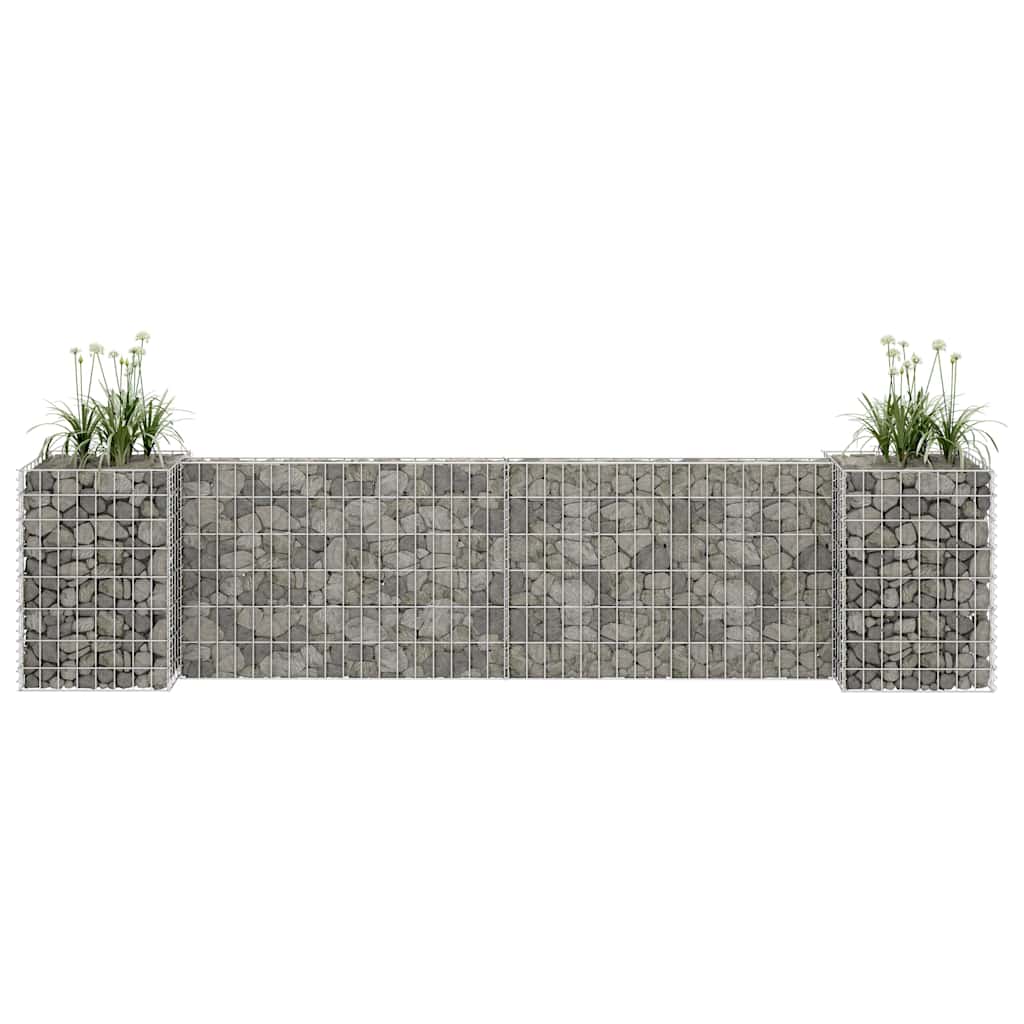 vidaXL Gabion Planter | Silver | Steel wire | 260x40x60 cm 1