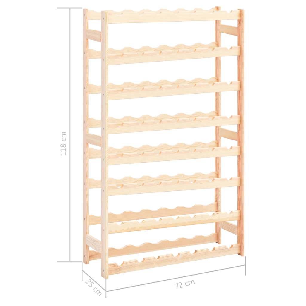 vidaXL Wine Rack for 56 Bottles Pinewood 6