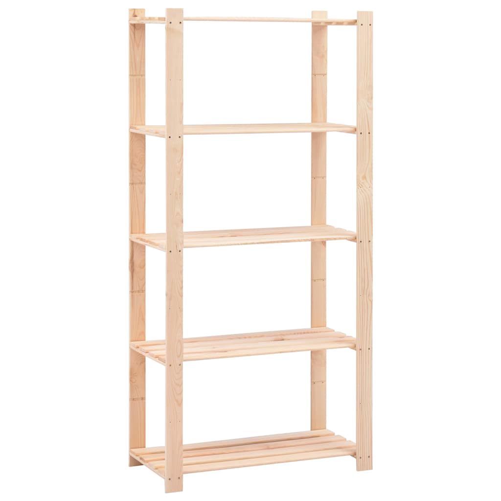 vidaXL 5-Tier Storage Rack 80x38x170 cm Solid Pinewood 250 kg 1