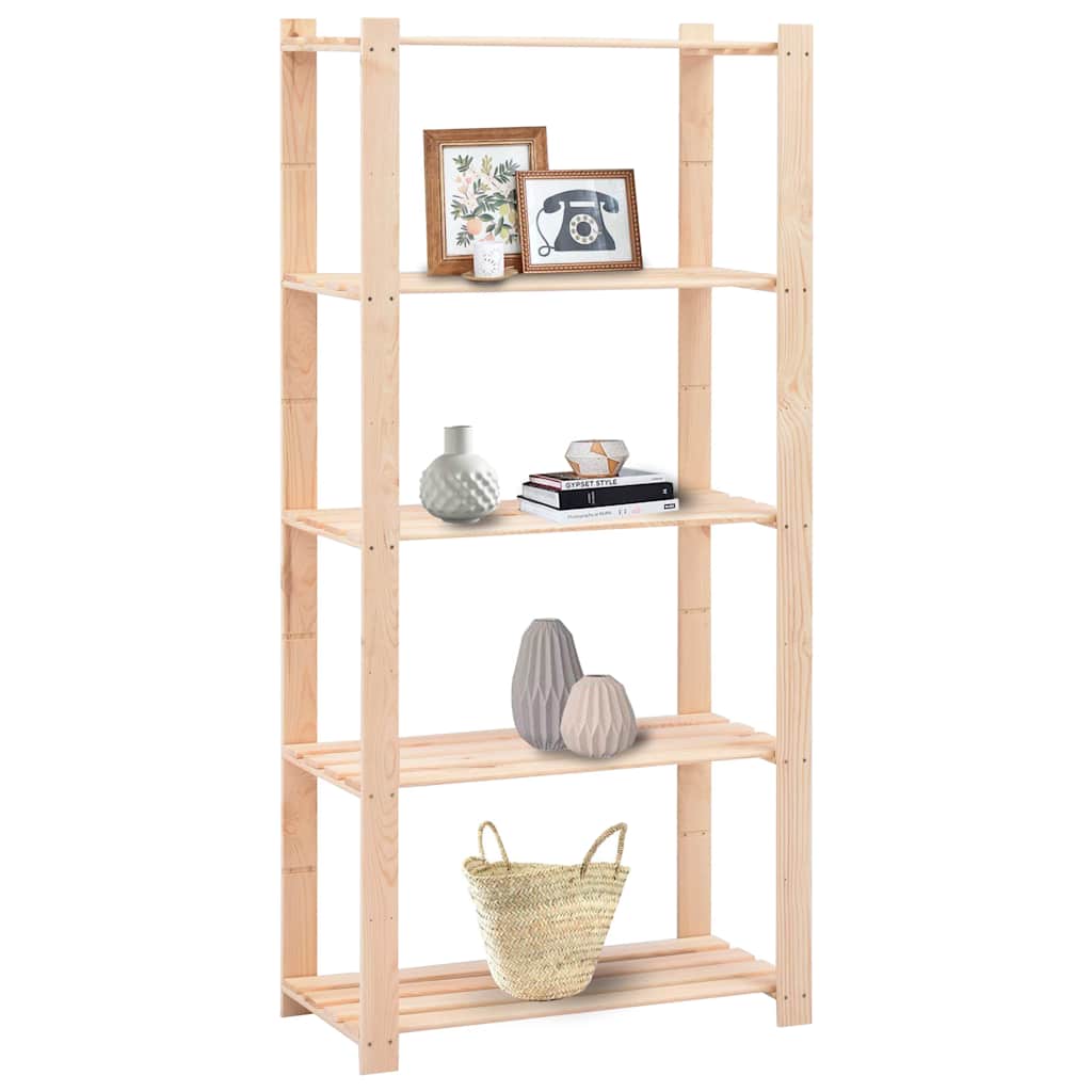 vidaXL 5-Tier Storage Rack 80x38x170 cm Solid Pinewood 250 kg 6