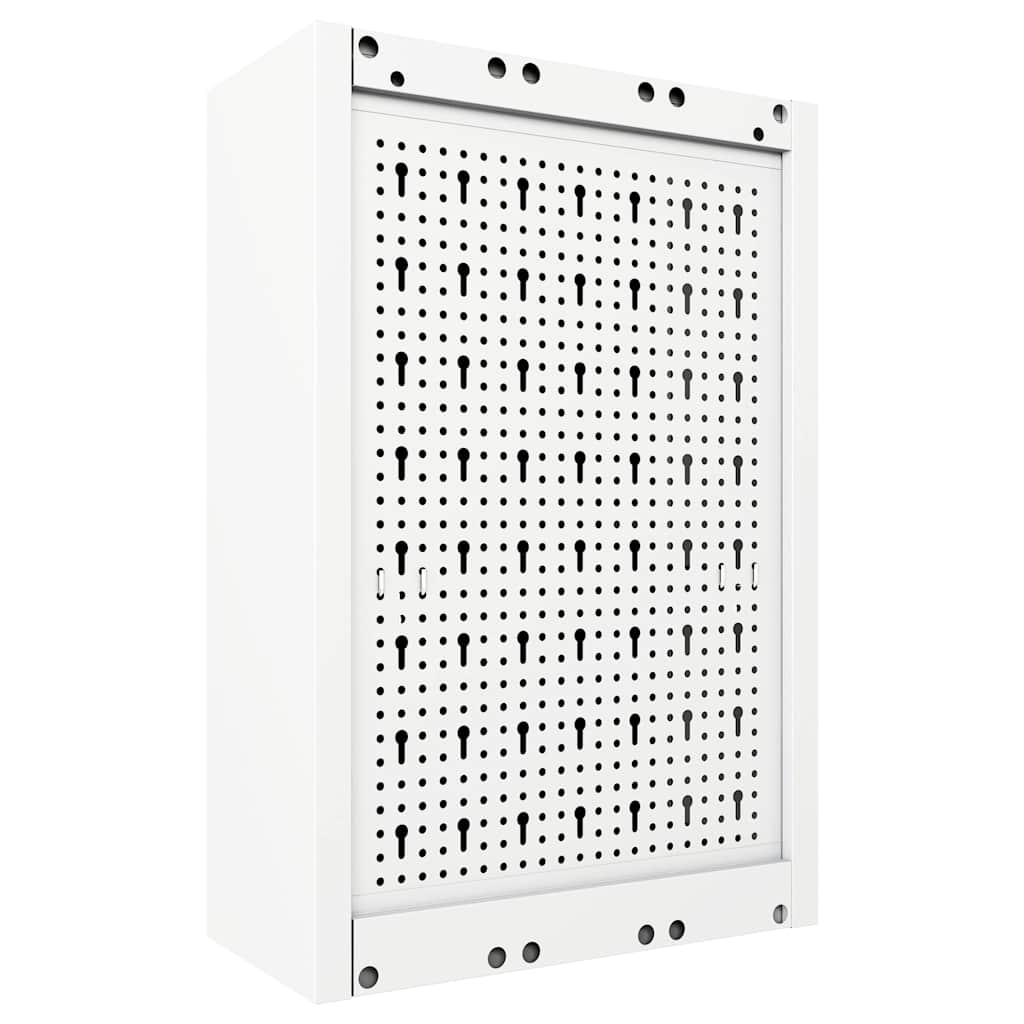 vidaXL Wall Mounted Tool Cabinet Industrial Style Metal Grey and Black 4