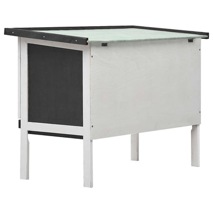 vidaXL Rabbit Hutch | Grey | Solid pine wood | 90 x 45 x 65 cm | Rabbit Hutch 4
