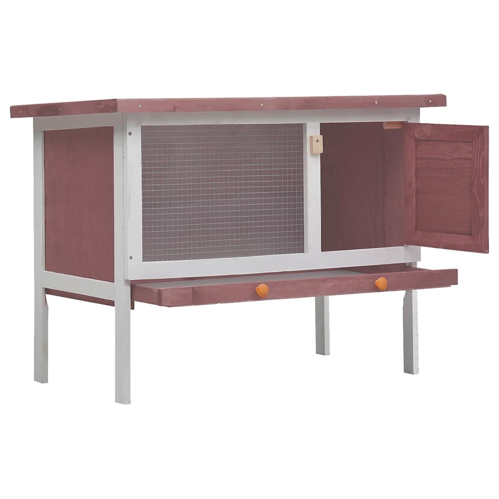 vidaXL Rabbit Hutch | Brown | Solid pine wood | One size | Rabbit Hutch 2