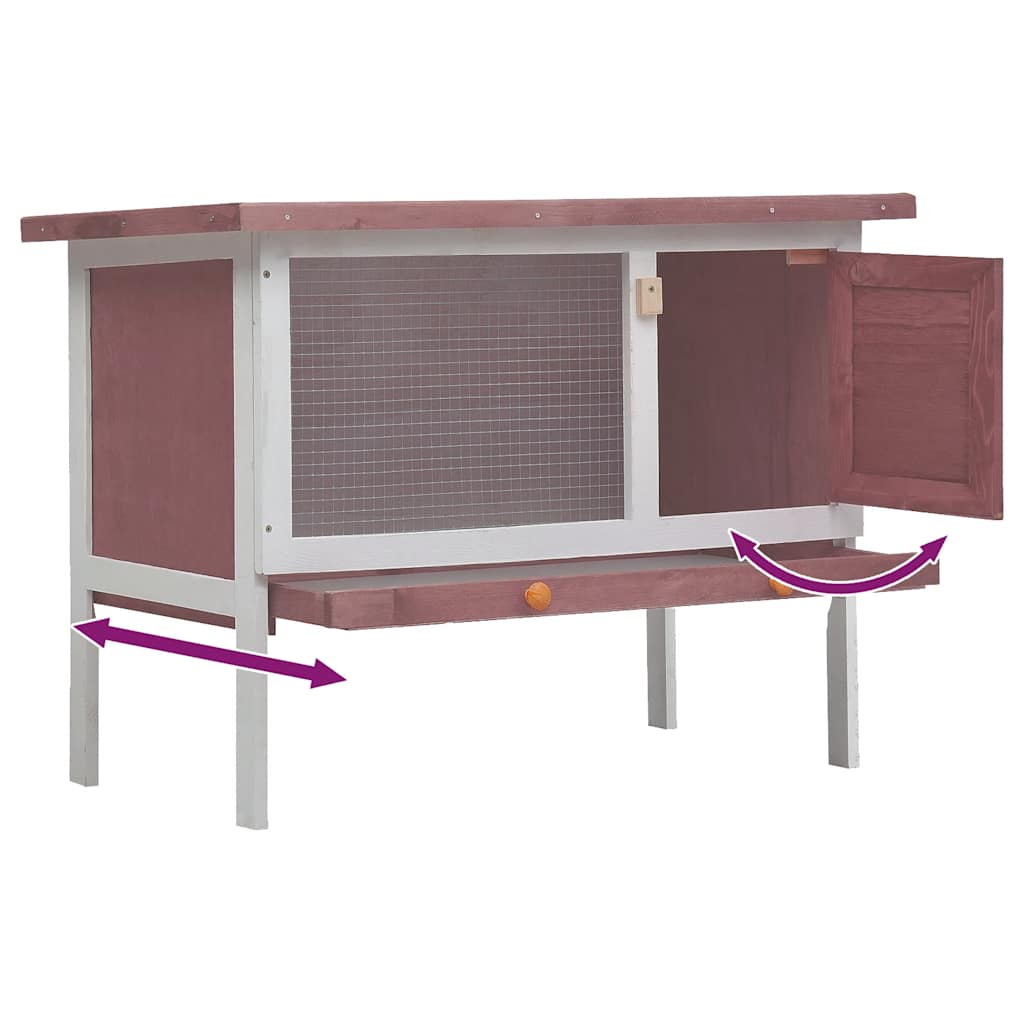 vidaXL Rabbit Hutch | Brown | Solid pine wood | One size | Rabbit Hutch 5