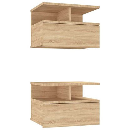 vidaXL Floating Nightstand | Set of 2 | Sonoma oak | Engineered wood | Compact 2