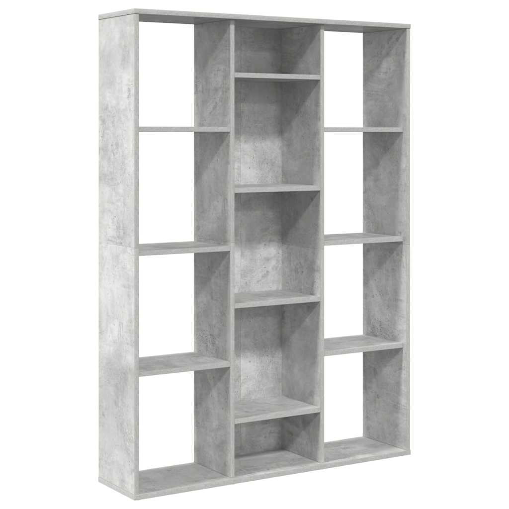 vidaXL Room Divider/Book Cabinet Concrete Grey 100x24x140 cm Engineered Wood 2