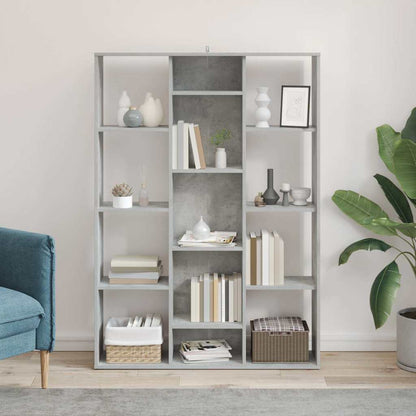 vidaXL Room Divider/Book Cabinet Concrete Grey 100x24x140 cm Engineered Wood 3