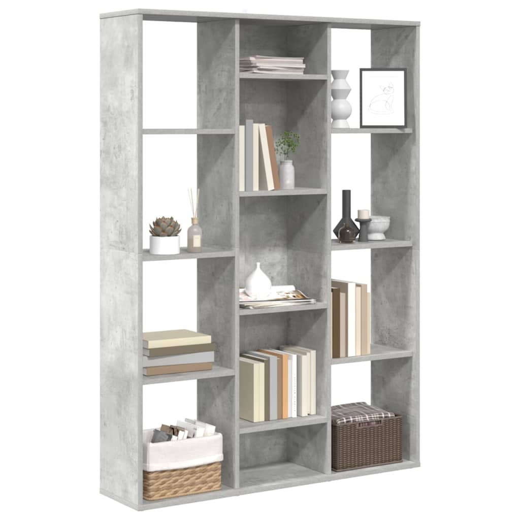vidaXL Room Divider/Book Cabinet Concrete Grey 100x24x140 cm Engineered Wood 4