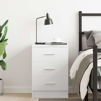 vidaXL Bedside Cabinet | White | Engineered wood | Medium | Bedside Cabinet 3