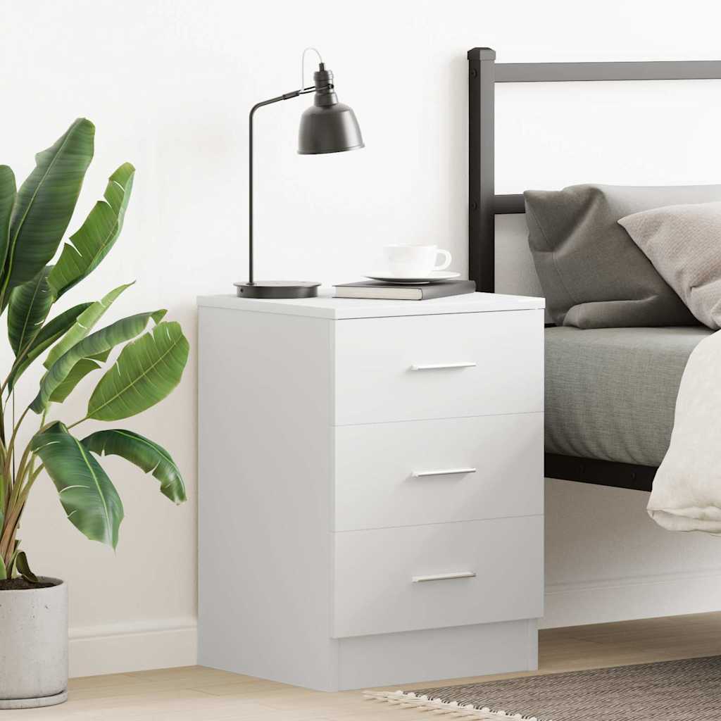vidaXL Bedside Cabinet | White | Engineered wood | Medium | Bedside Cabinet 1