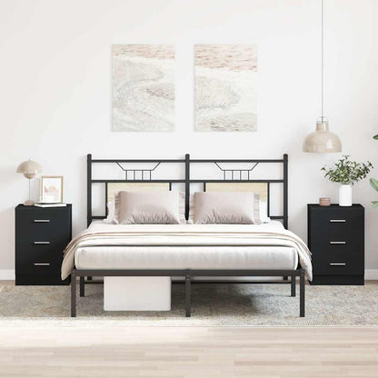 vidaXL Bedside Cabinet | Set of 2 | Black | Engineered wood | Medium 1