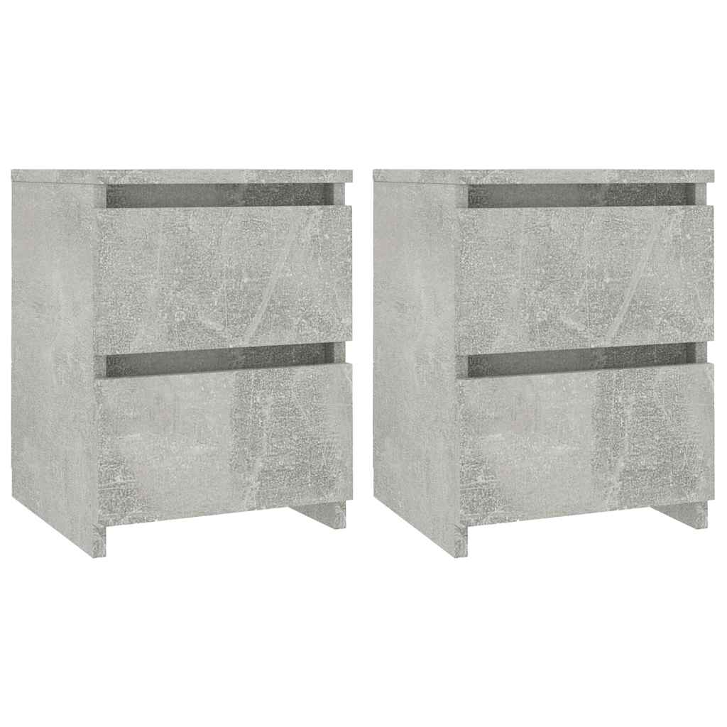 800522 vidaXL Bedside Cabinets 2 pcs Concrete Grey 30x30x40 cm Engineered Wood 2