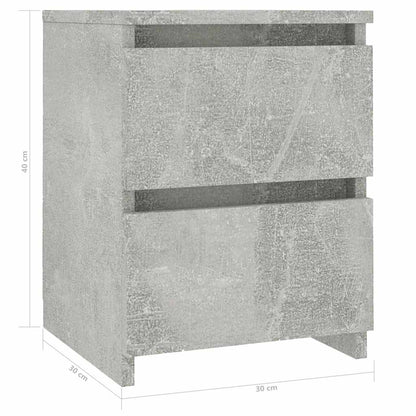 800522 vidaXL Bedside Cabinets 2 pcs Concrete Grey 30x30x40 cm Engineered Wood 6