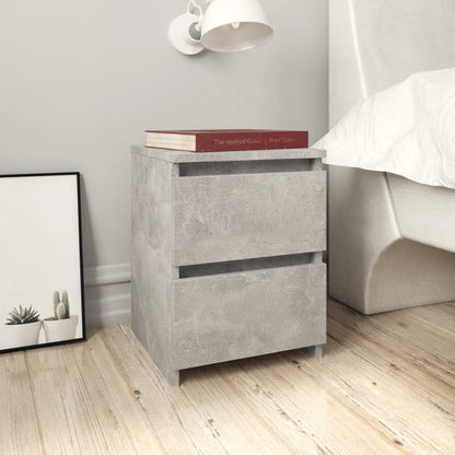 800522 vidaXL Bedside Cabinets 2 pcs Concrete Grey 30x30x40 cm Engineered Wood 1