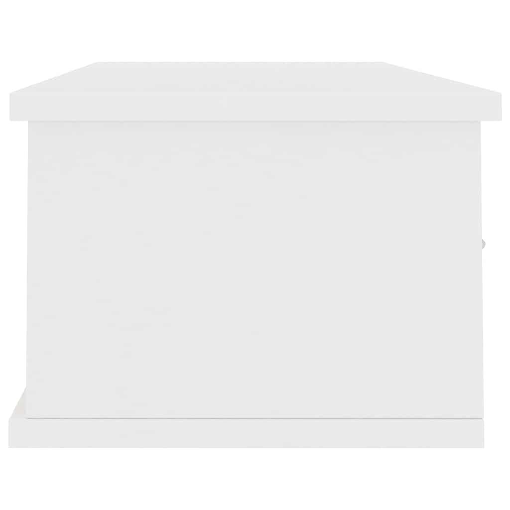 800594 vidaXL Wall-mounted Drawer Shelf White 88x26x18,5 cm Engineered Wood 4