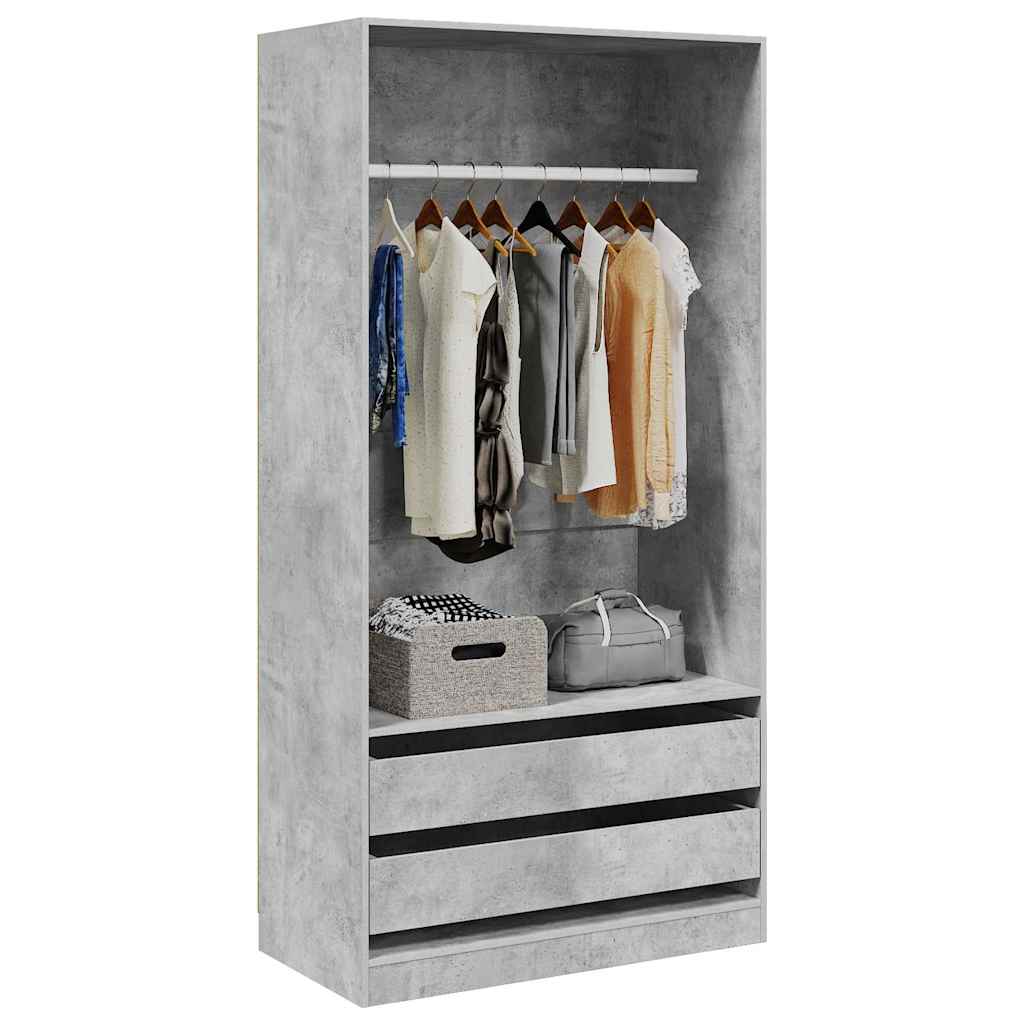 vidaXL Wardrobe | Concrete Grey | Engineered Wood | Compact | Wardrobe 3