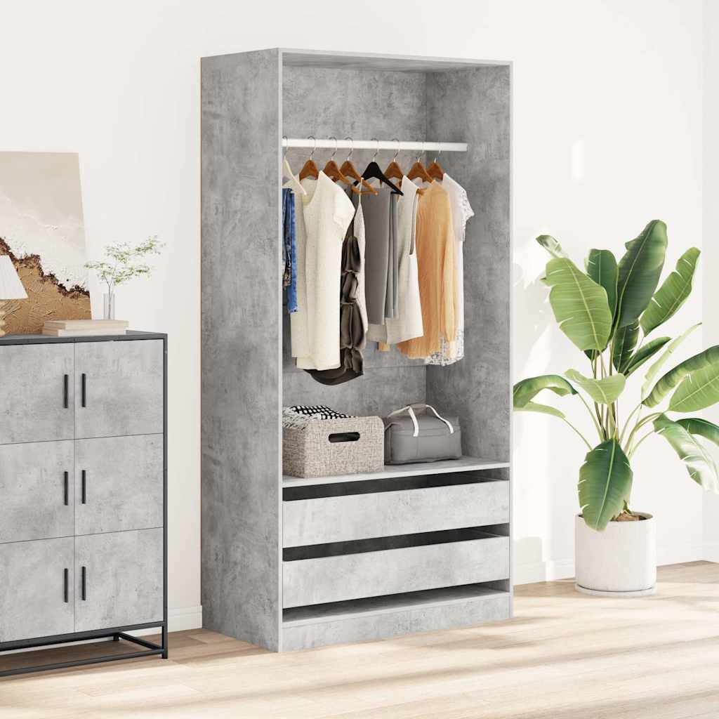 vidaXL Wardrobe | Concrete Grey | Engineered Wood | Compact | Wardrobe 1