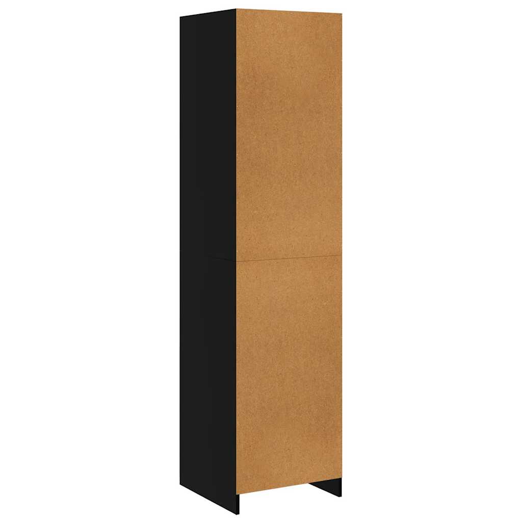 vidaXL Wardrobe with Drawers Black 50x50x200 cm Engineered Wood 6
