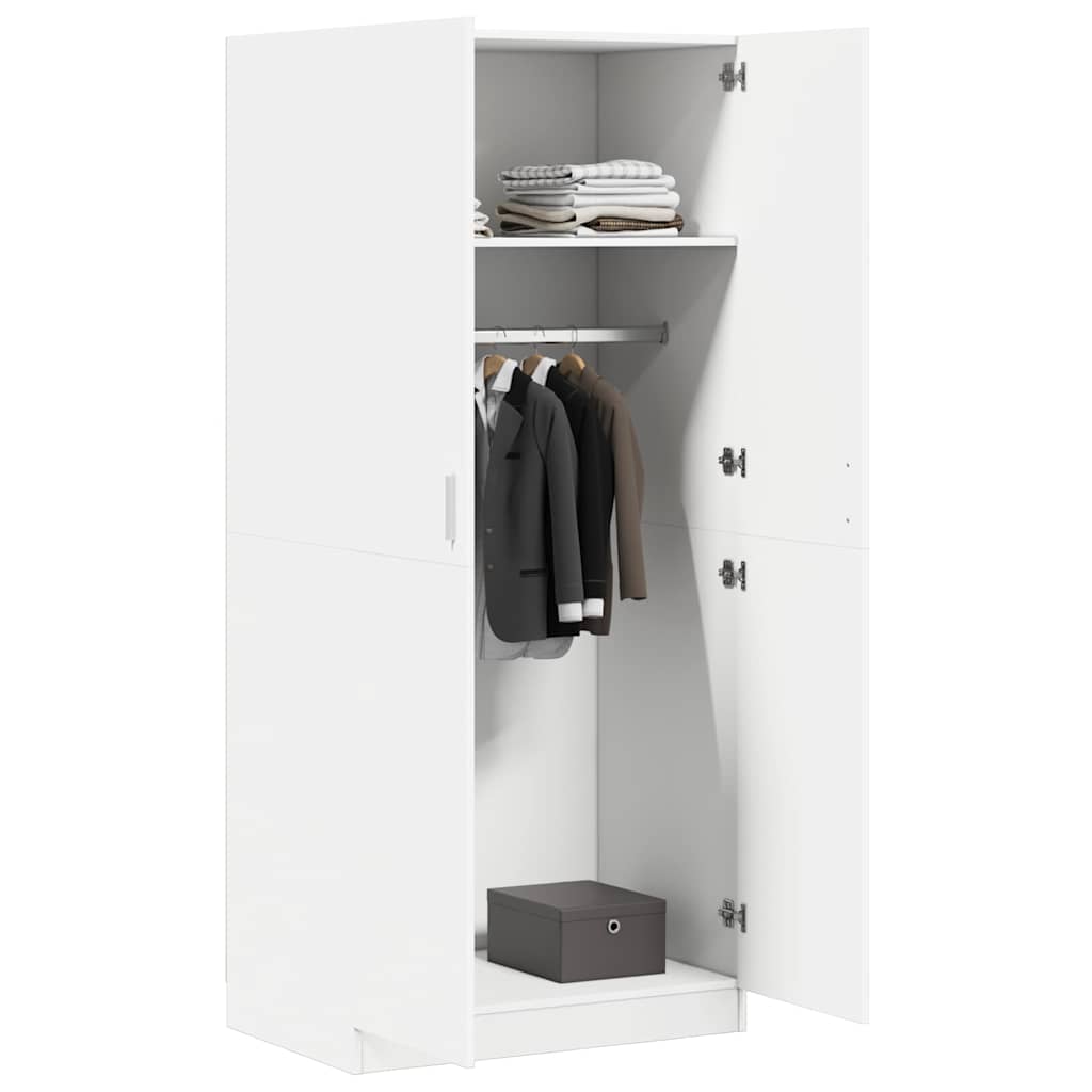 Wardrobe 80x52x180 cm Engineered Wood White