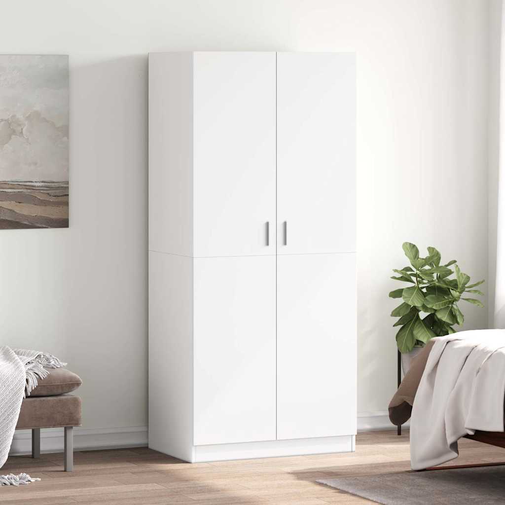 Wardrobe 80x52x180 cm Engineered Wood White