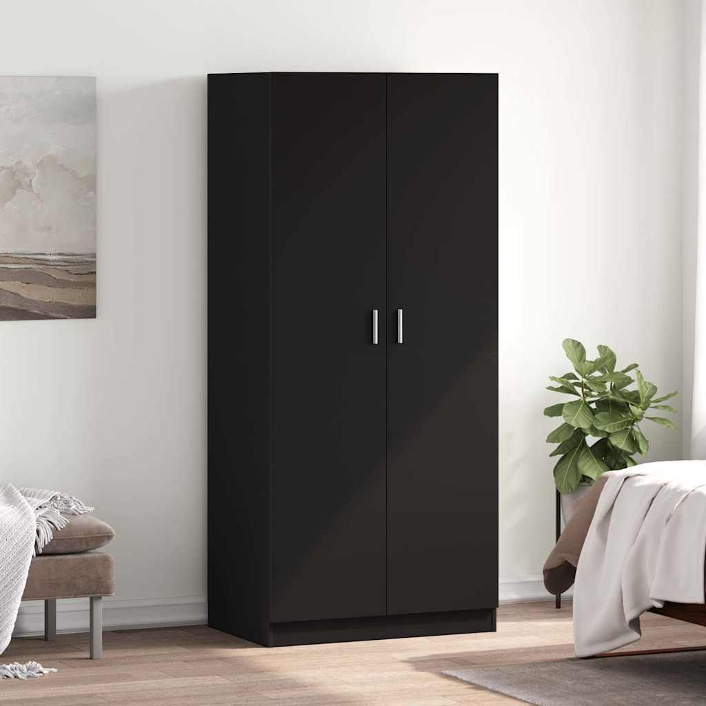 vidaXL Wardrobe | Black | Engineered wood | Compact | Wardrobe | Rectangular 1