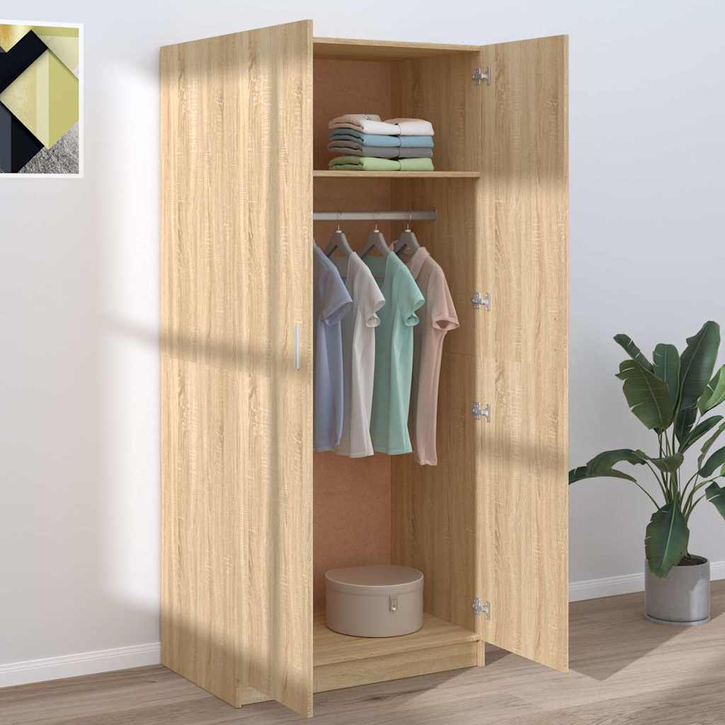 Wardrobe 80x52x180 cm Engineered Wood Sonoma oak