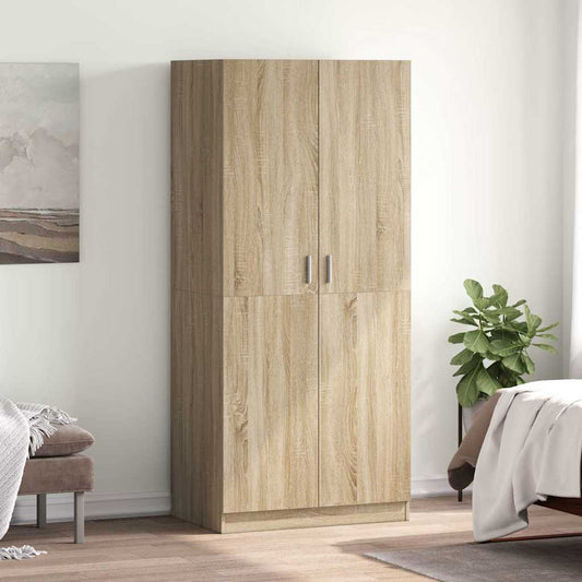 vidaXL Wardrobe | Sonoma oak | Engineered wood | Compact | Wardrobe 1