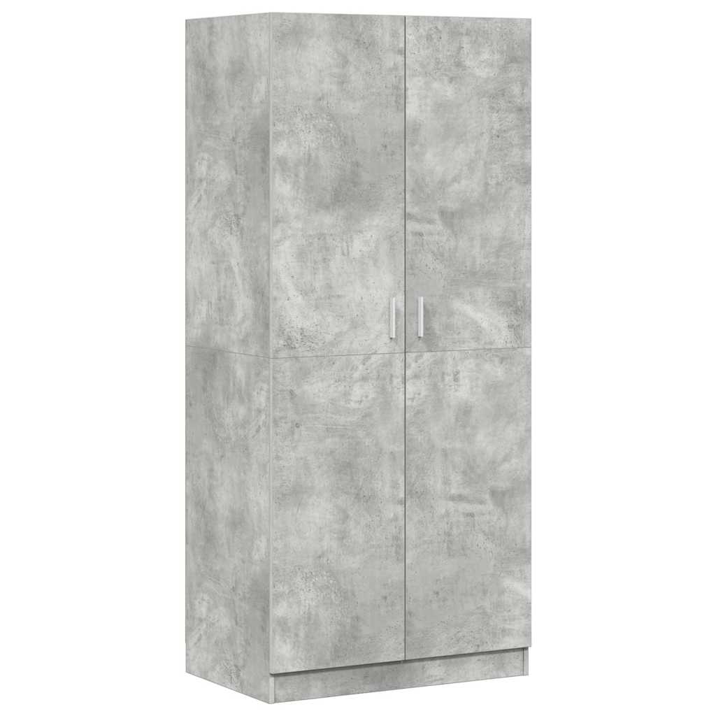 vidaXL Wardrobe | Concrete grey | Engineered wood | Compact | Wardrobe 2