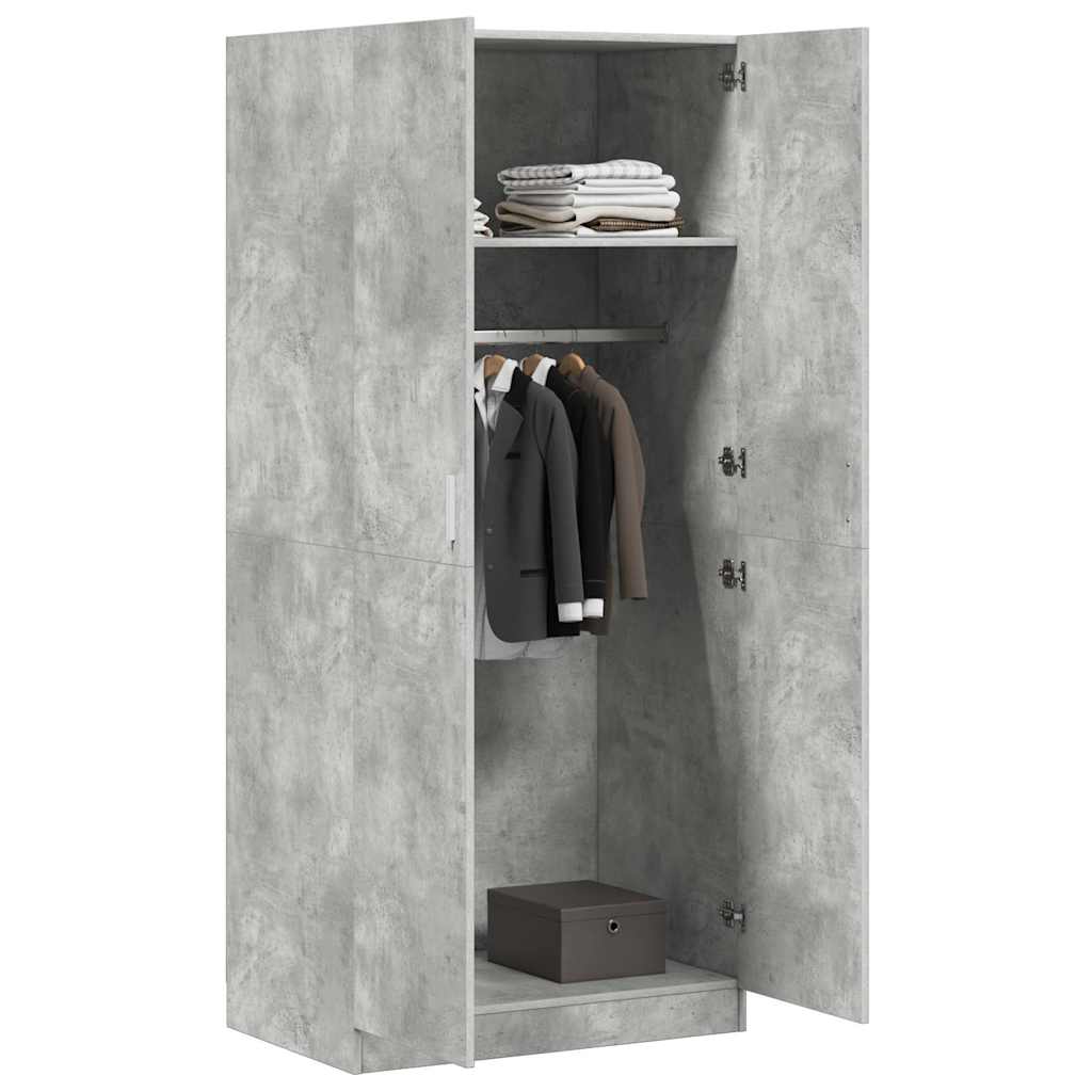 vidaXL Wardrobe | Concrete grey | Engineered wood | Compact | Wardrobe 4