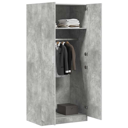 vidaXL Wardrobe | Concrete grey | Engineered wood | Compact | Wardrobe 4
