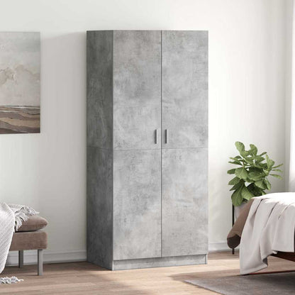 Wardrobe 80x52x180 cm Engineered Wood Concrete grey