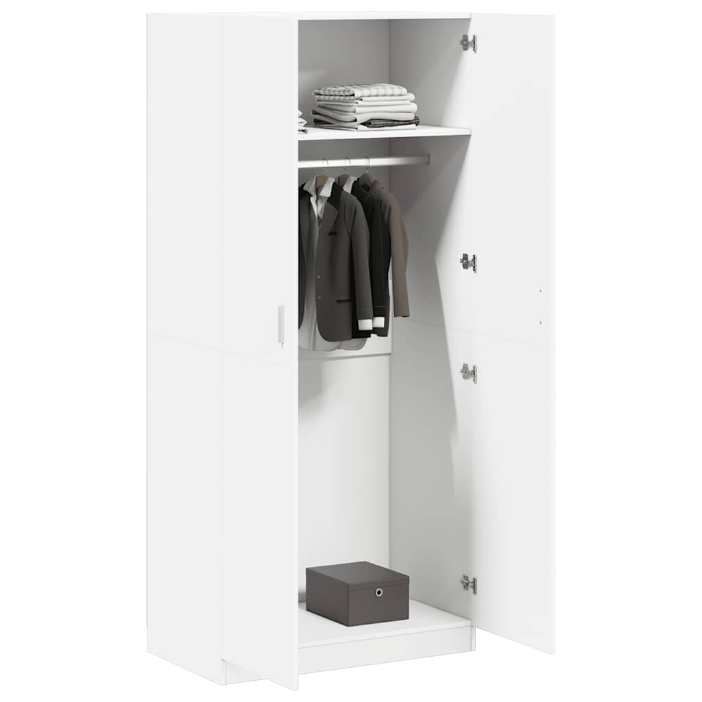 vidaXL Wardrobe | White | Engineered wood | Compact | Wardrobe | Rectangular 4