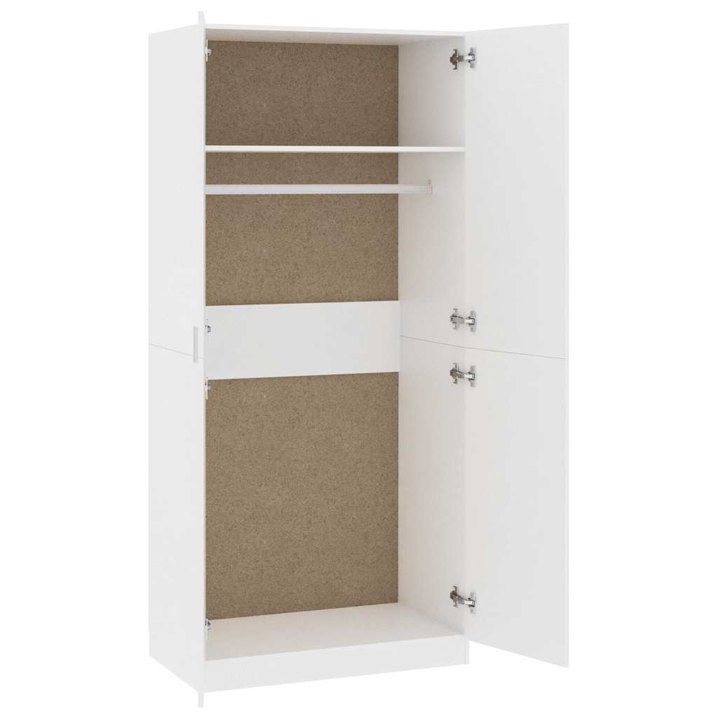 vidaXL Wardrobe | White | Engineered wood | Compact | Wardrobe | Rectangular 5