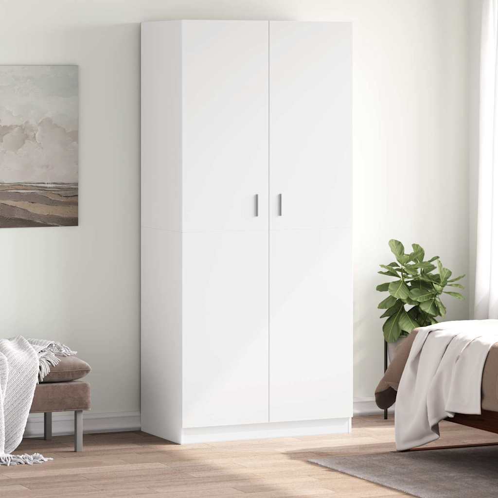 vidaXL Wardrobe | White | Engineered wood | Compact | Wardrobe | Rectangular 1