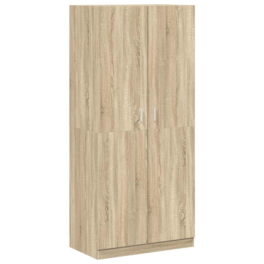 vidaXL Wardrobe | Sonoma Oak | Engineered Wood | Compact | Wardrobe 2