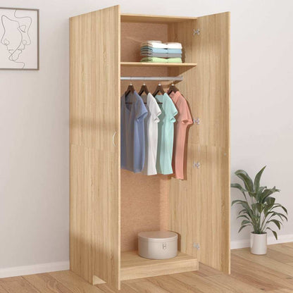 vidaXL Wardrobe | Sonoma Oak | Engineered Wood | Compact | Wardrobe 3