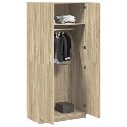 vidaXL Wardrobe | Sonoma Oak | Engineered Wood | Compact | Wardrobe 4