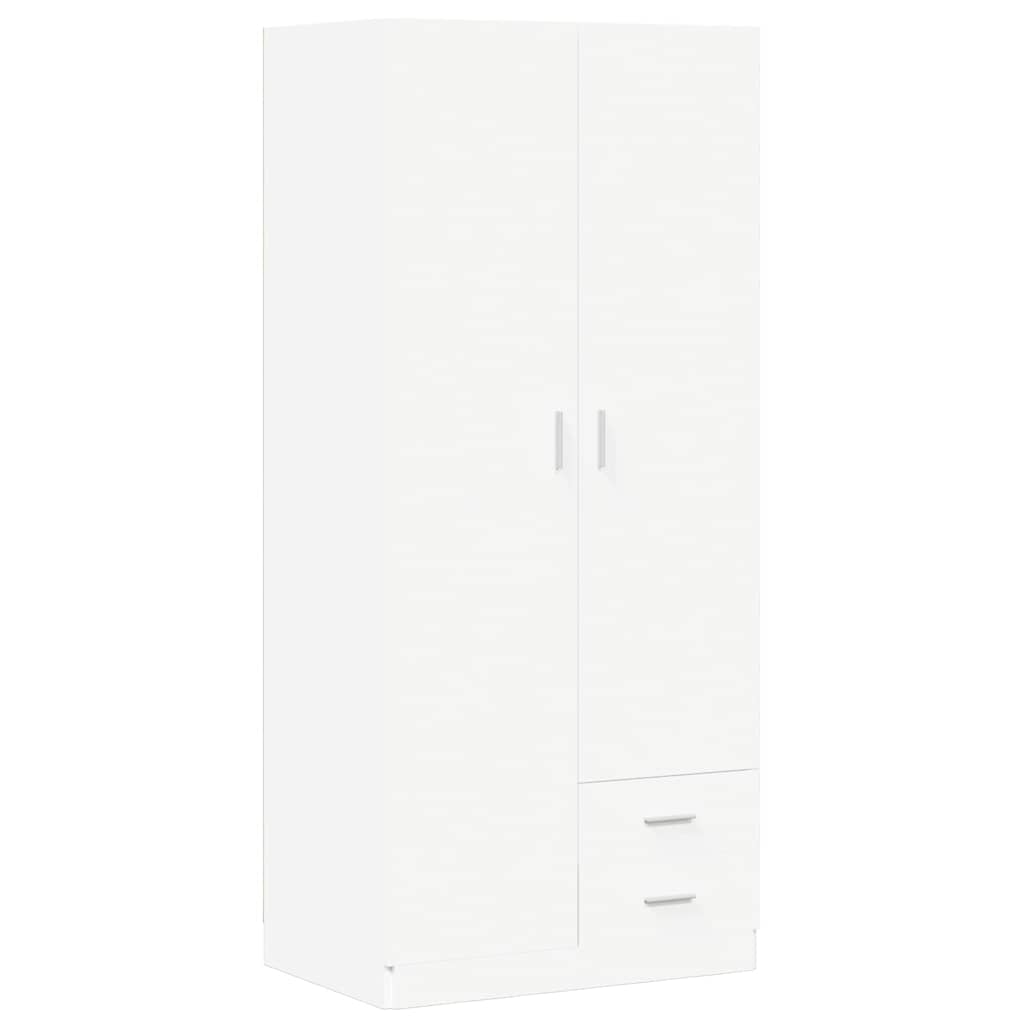 vidaXL Wardrobe | White | Engineered Wood | Compact | Wardrobe | Rectangular 2