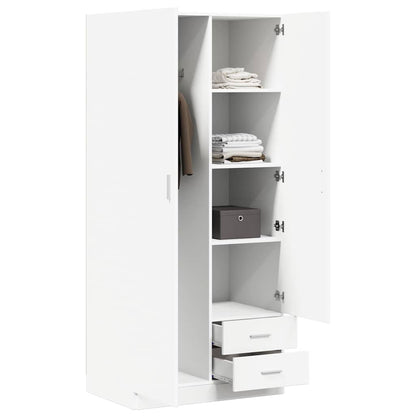 vidaXL Wardrobe | White | Engineered Wood | Compact | Wardrobe | Rectangular 3