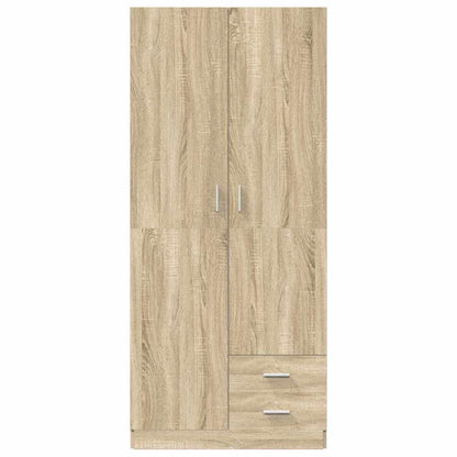 vidaXL Wardrobe | Sonoma oak | Engineered wood | Compact | Wardrobe 4