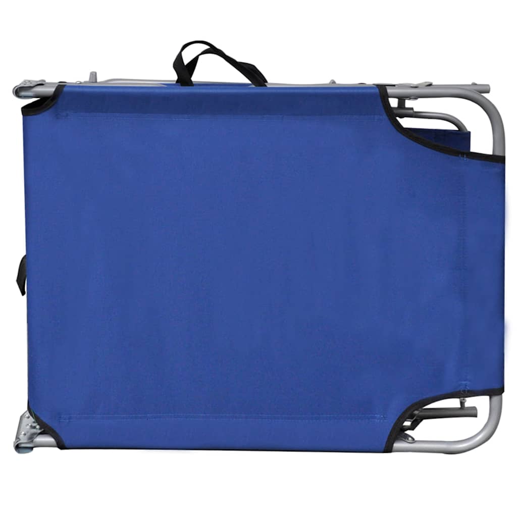 vidaXL Folding Sun Lounger with Canopy Blue Aluminium 4