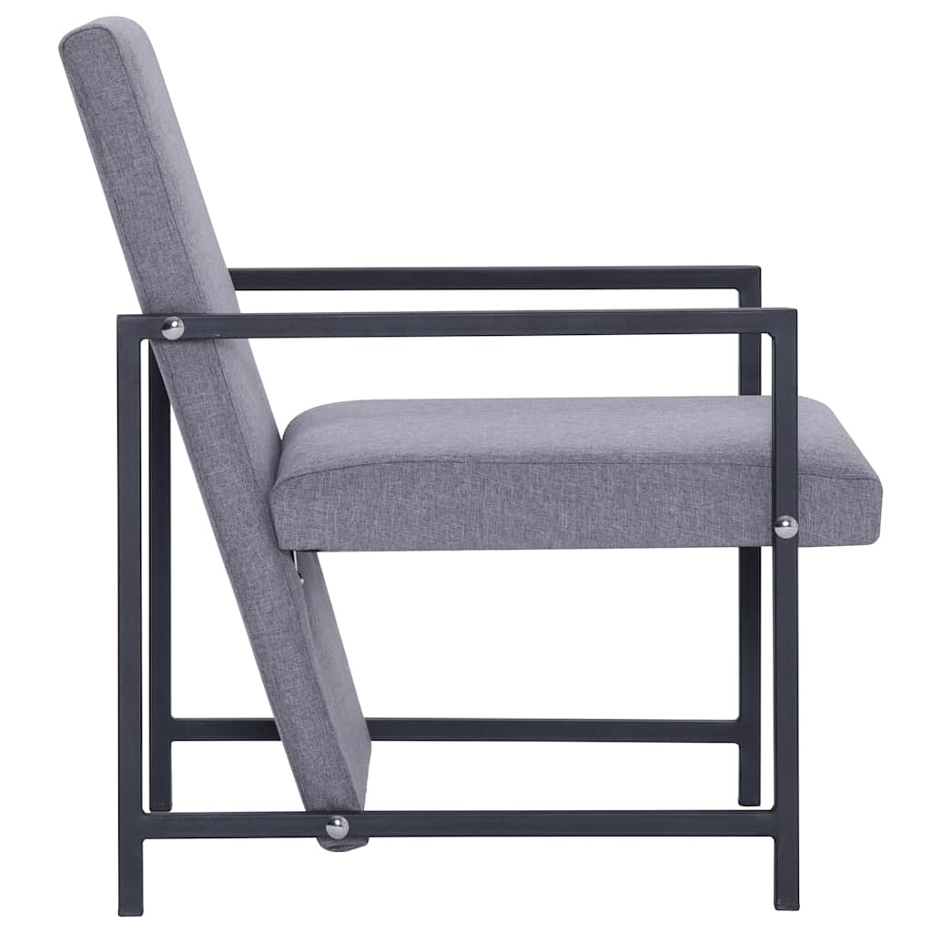 vidaXL Armchair | Light Grey | Polyester | Medium | Durable | Armchair | Cubic 4